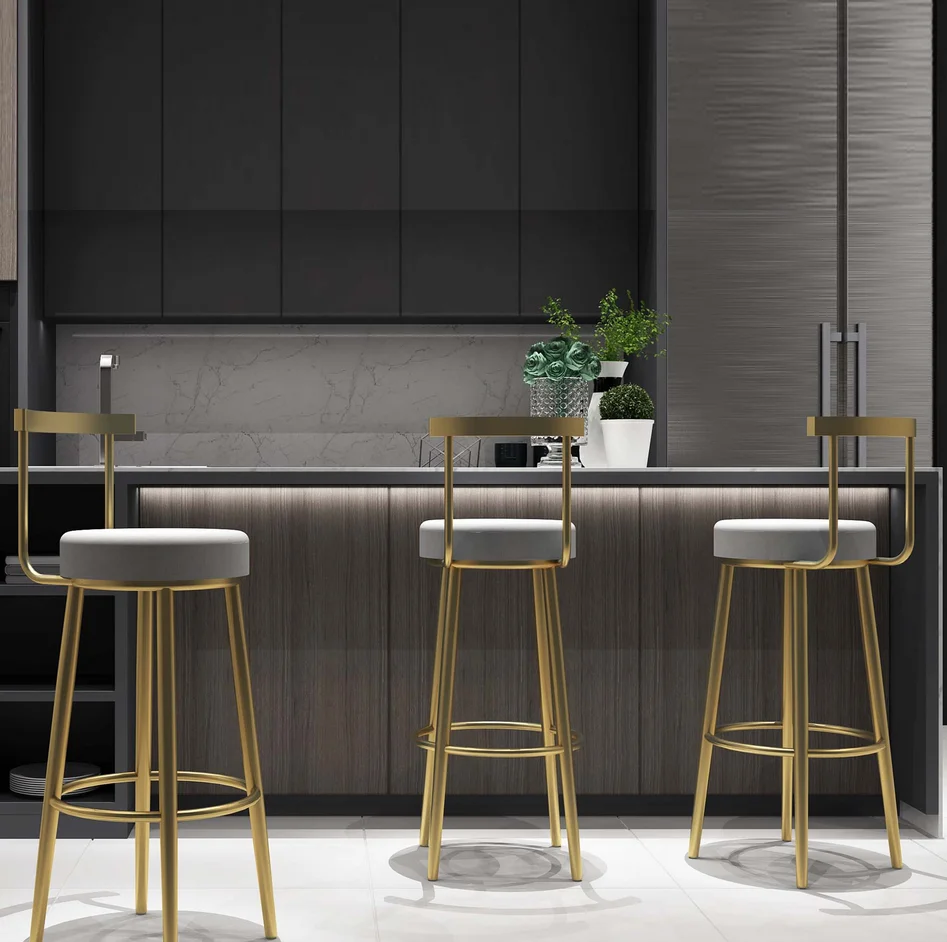 Modern Minimalist bar Stool High Chair Metal Frame Chair