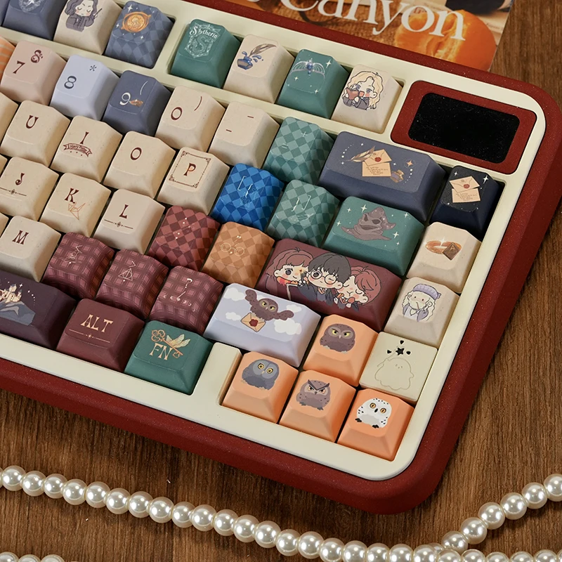 

Cartoon Owl Themed Keycaps Thermal Sublimation The Wizard's Journey Cherry Profile Compatible Keyboard 61/68/75/82/84/87/98/104