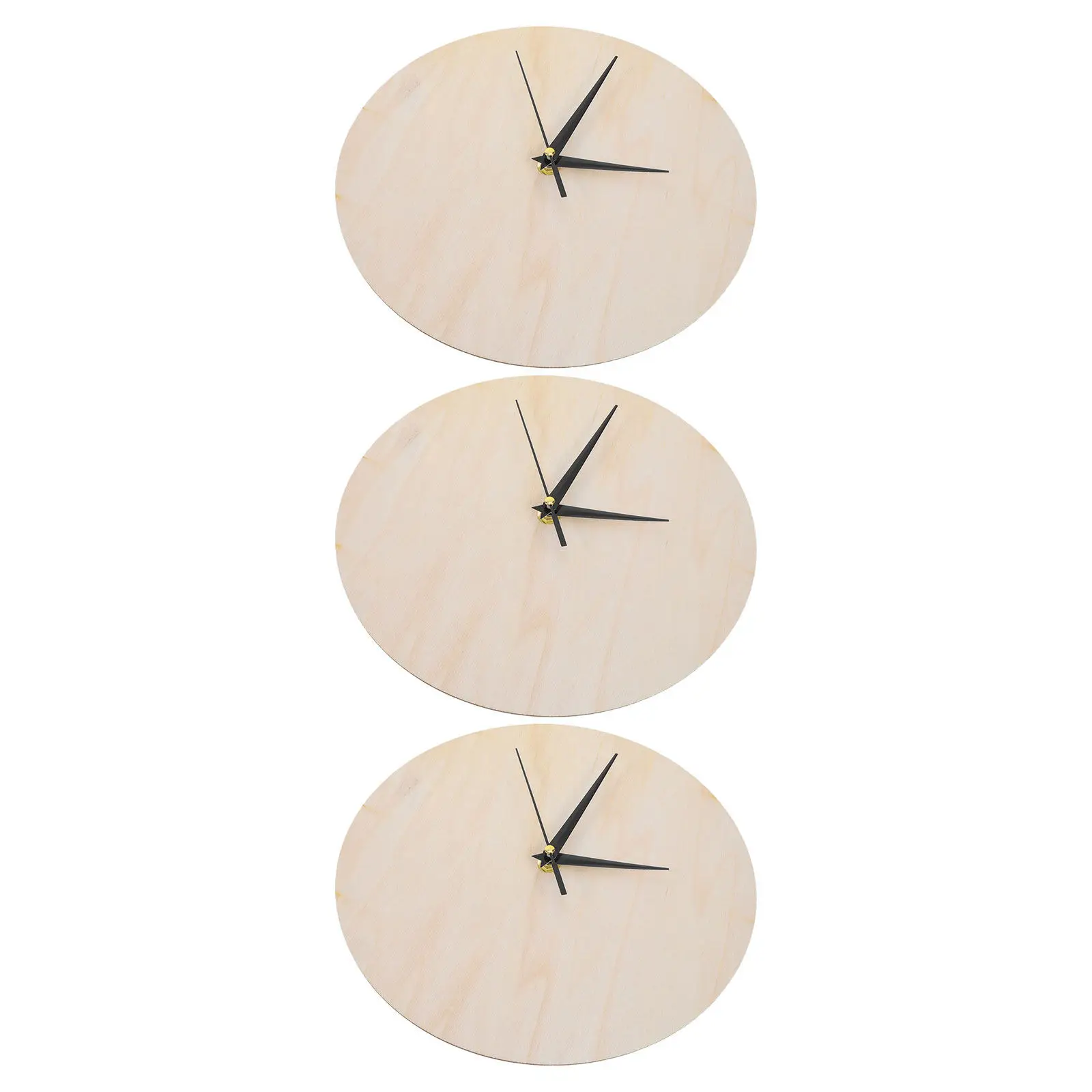 

3Pcs Blank Wooden Wall Clock Face 11 Inch Round Unfinished Natural Wood DIY Clock Craft Kit for Painting Sublimation Teaching