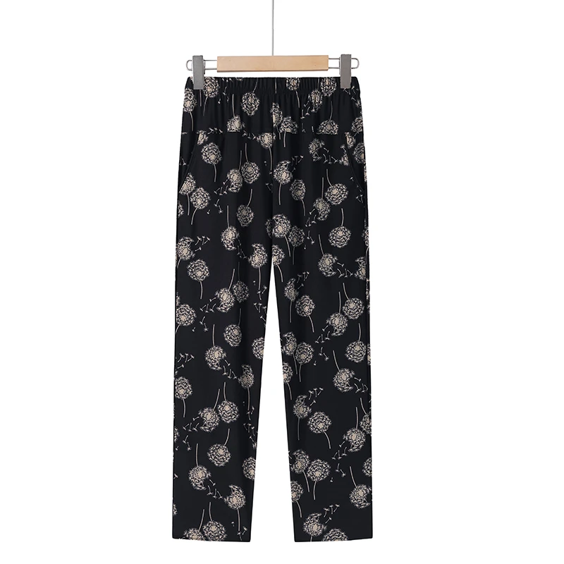 Abbigliamento da donna Capris stampati floreali vintage Pantaloni corti primavera estate elastici a vita alta casual larghi e dritti