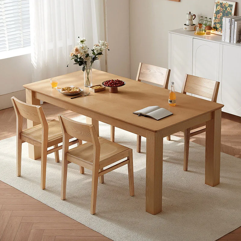 cx log style living room household ash wood large board table rectangular dining table all solid wood