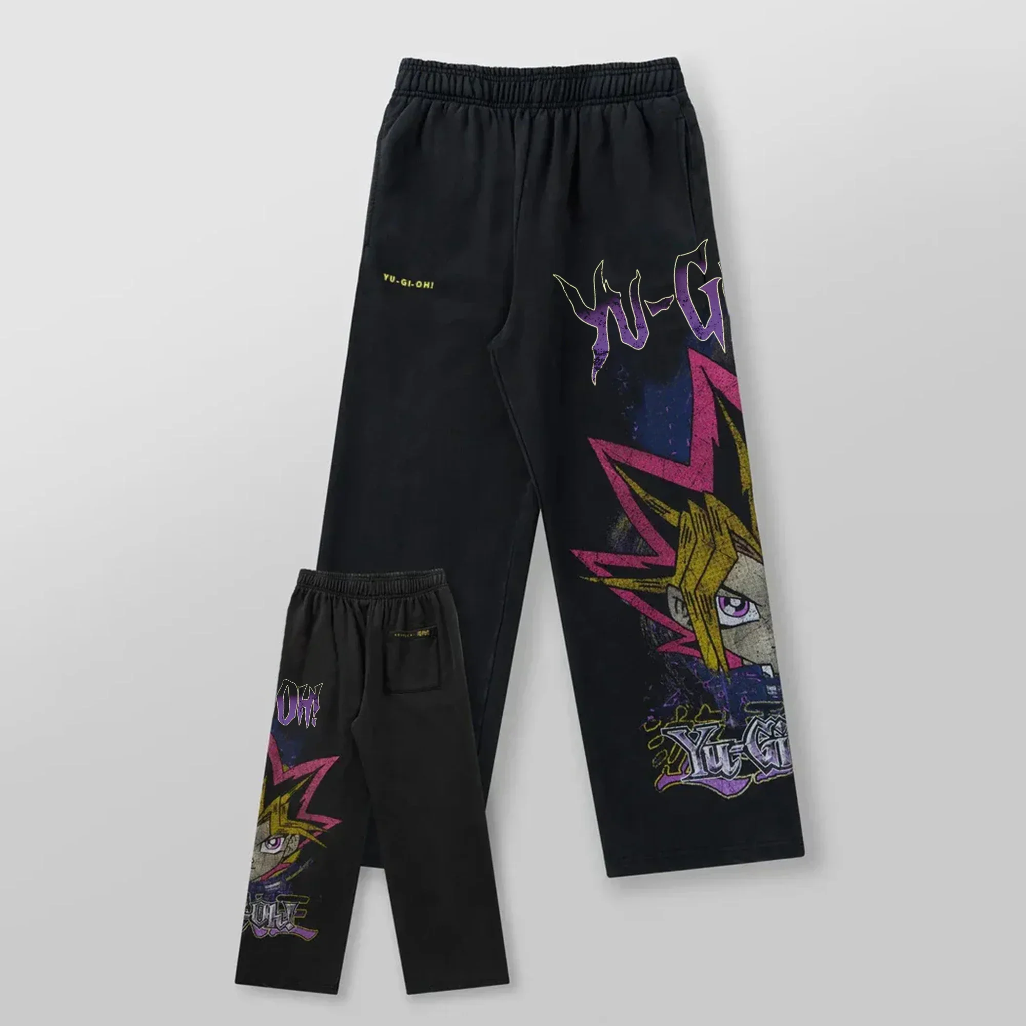 خمر أنيمي Yugioh Y2k السراويل الفضفاضة Sweatpants الرجال مرونة الخصر الرياضة الشارع الشهير الركض سراويل تقليدية ملابس النساء