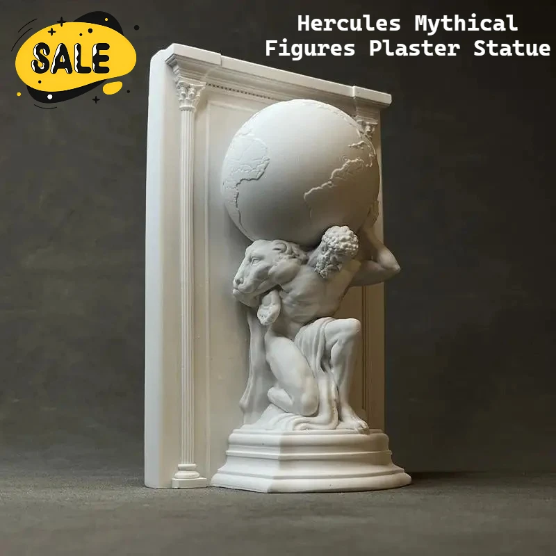 Hercules Mythical Figures Plaster Statue Desk Decoration Ornaments Creative Artwork Characters Sculpture Room Aesthetic Decor