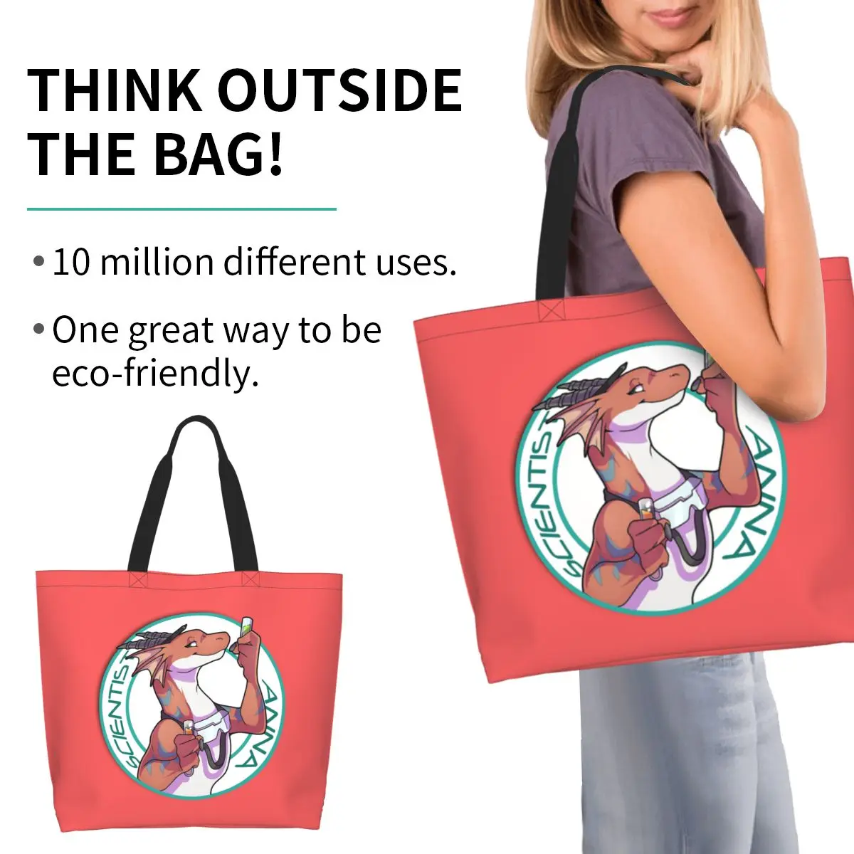 Scientist Anna From Angels With Scaly Wings Shopping Tote Bag Canvas Shoulder Bags Shopper Grocery Handbag for Women