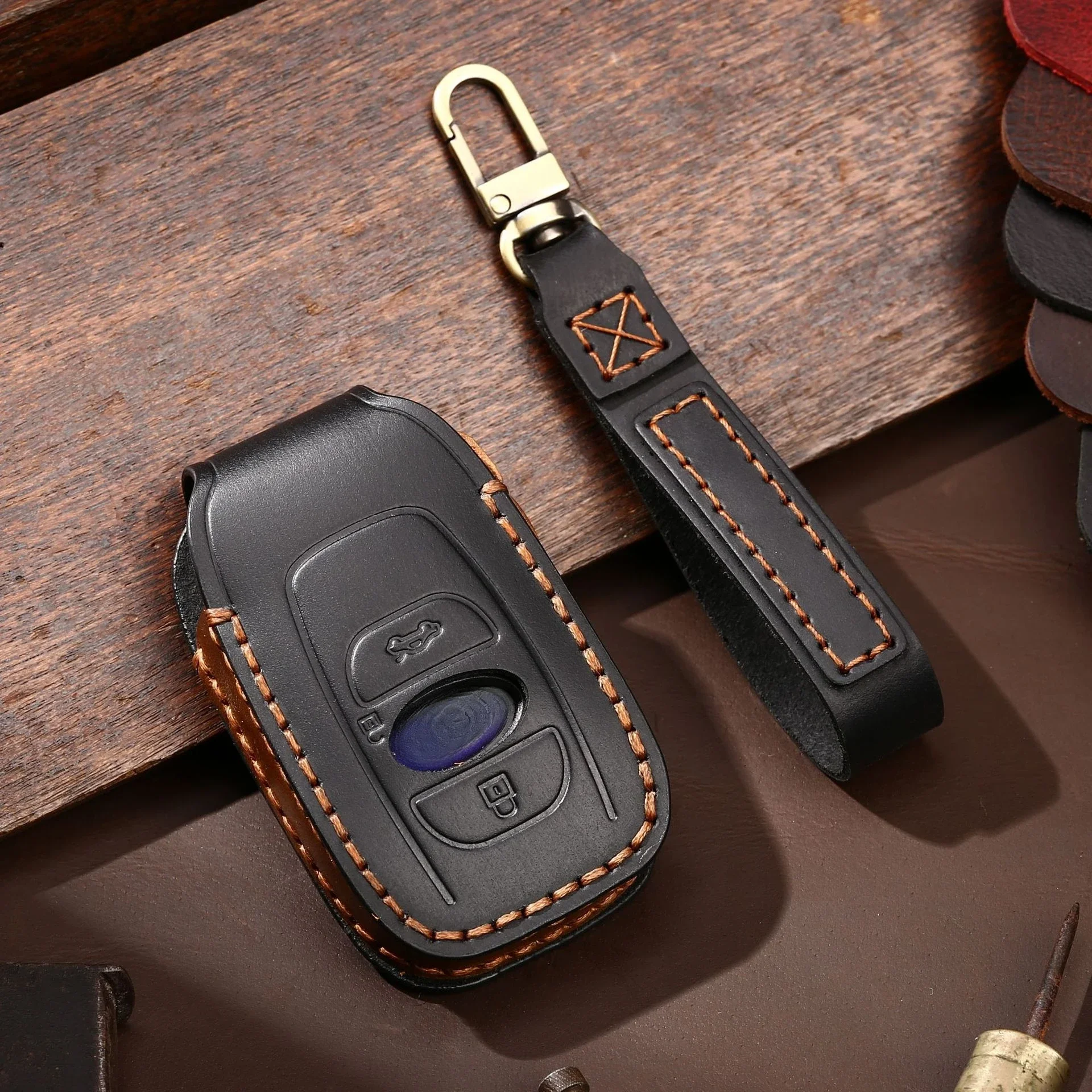 

Leather Car Key Cover Keychain Holder Case Protector for Subaru Legacy XV Forester Outback BRZ SIT Smart Remote Accessories