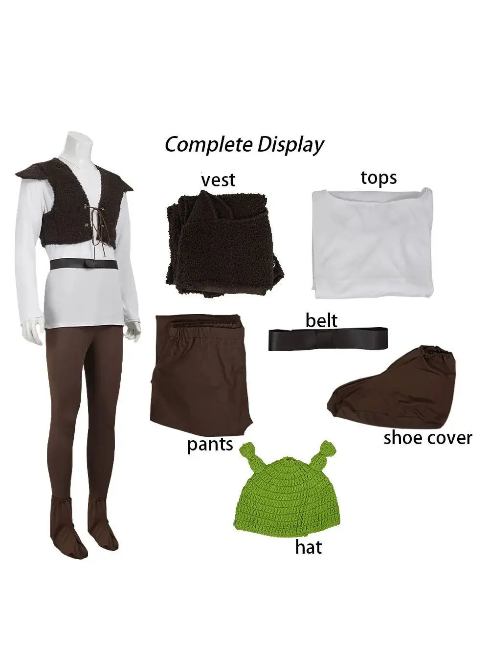 Costume de cosplay monstre Shrek, costume de cosplay d'halloween
