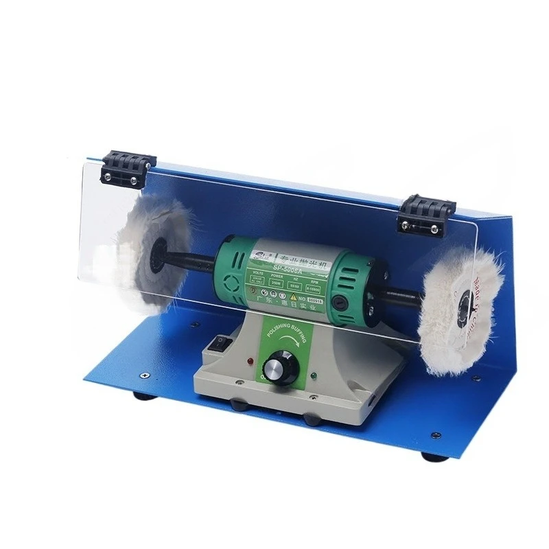 Polishing machine with windshield cloth wheel Adjustable speed double head electric grinding and polishing small grinder