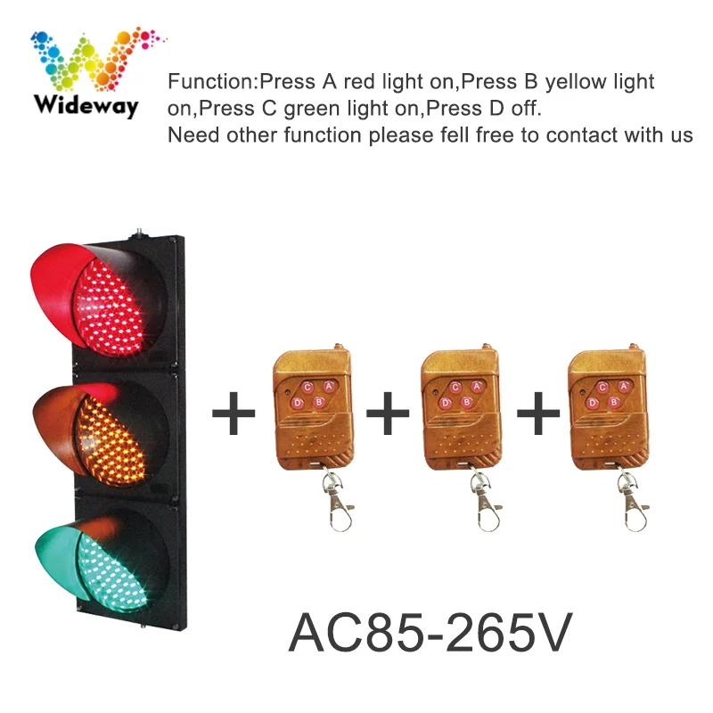 with 3 controller 200mm 8 Inch 3 Aspects Red Yellow Green Signal PC Housing Road Safety LED Traffic Light