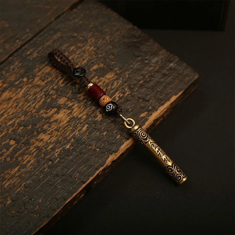 Black Myth Wukong Game Peripheral Keychain Golden Cudgel Brass Copper Cash HD Double-Sided School Bag Luggage Car Pendant