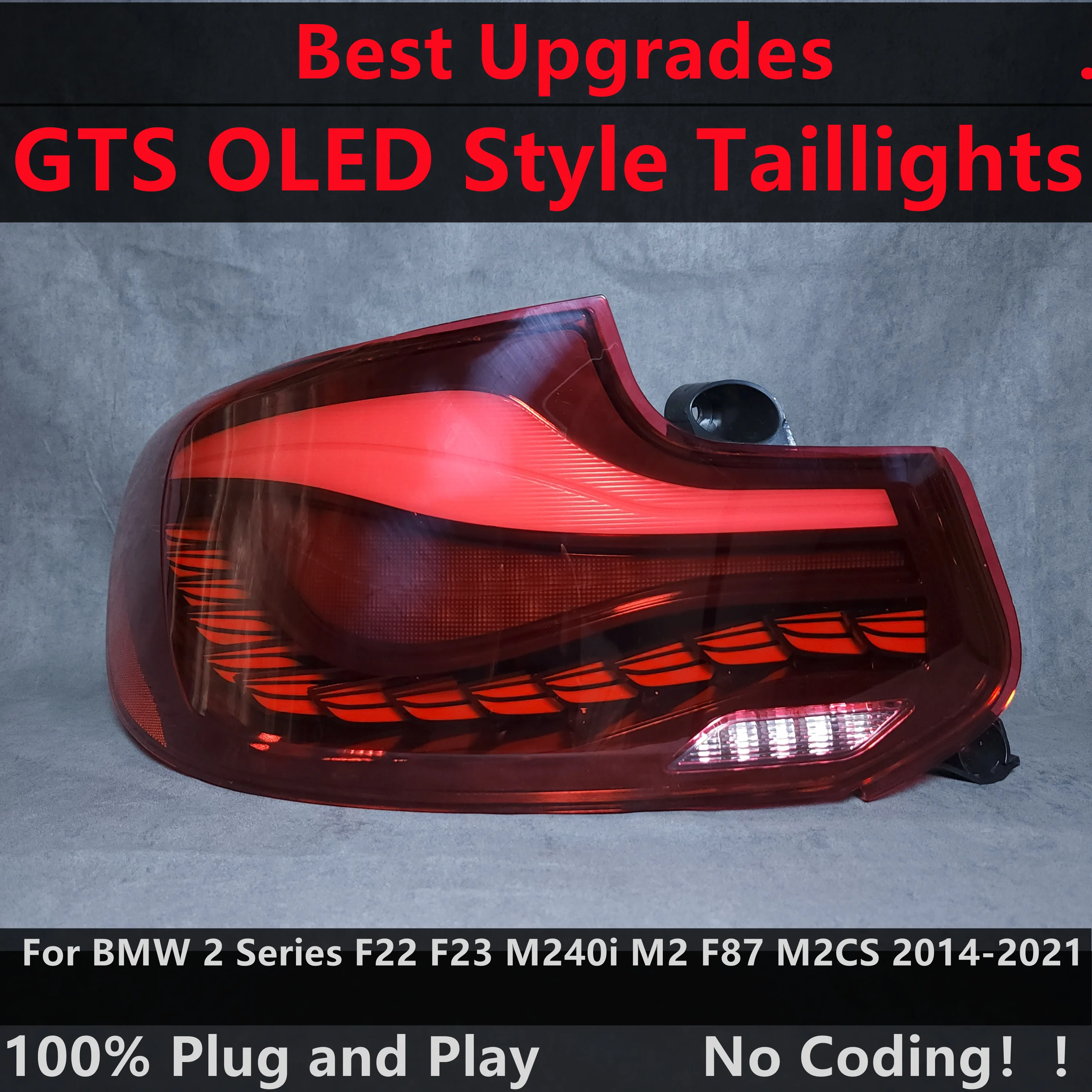 GTS OLED Style Full LED Dynamic Tail Lights Taillamp For BMW 2 Series F22 F23 M240i M2 F87 M2CS 2014-2021