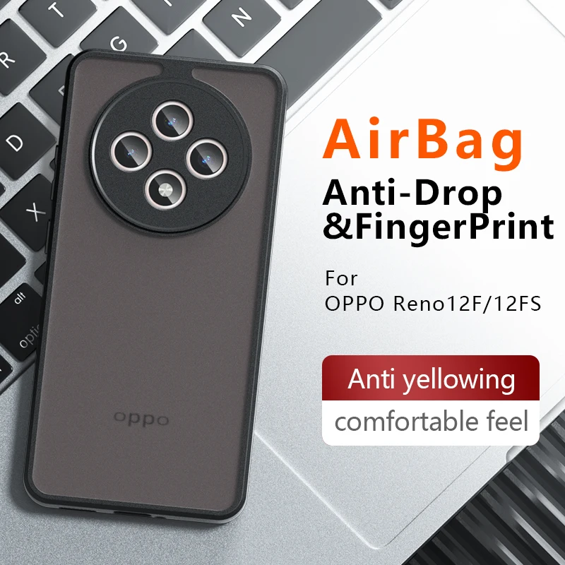 Case For OPPO Reno 12 F 12FS 5G F27 Luxury Matte Transparent Armor Cover For OPPO Reno 12 FS Acrylic Shockproof Bumper Funda
