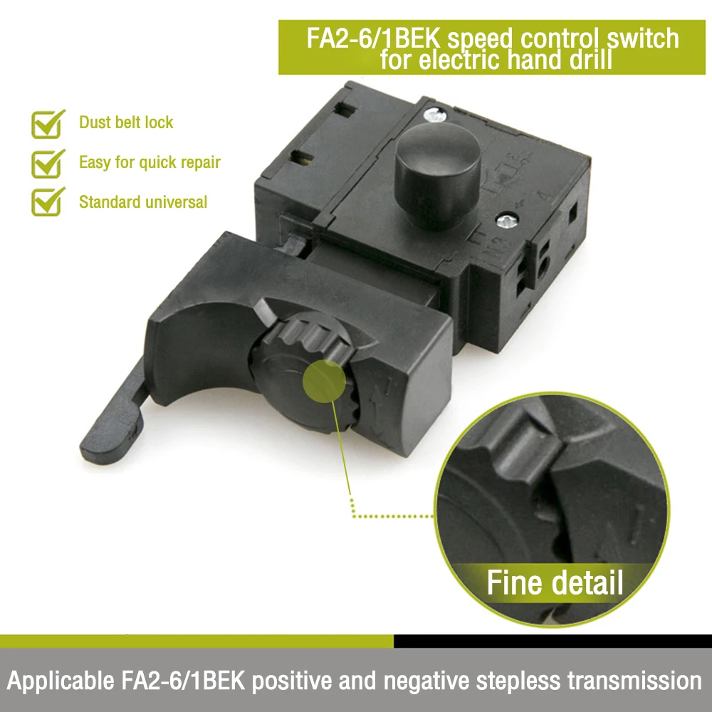 FA2-6/1BEK blokada zasilania narzędzie elektryczna wiertarka ręczna kontrola prędkości przycisk wyzwalacza przełącznik do narzędzia sprzętowego