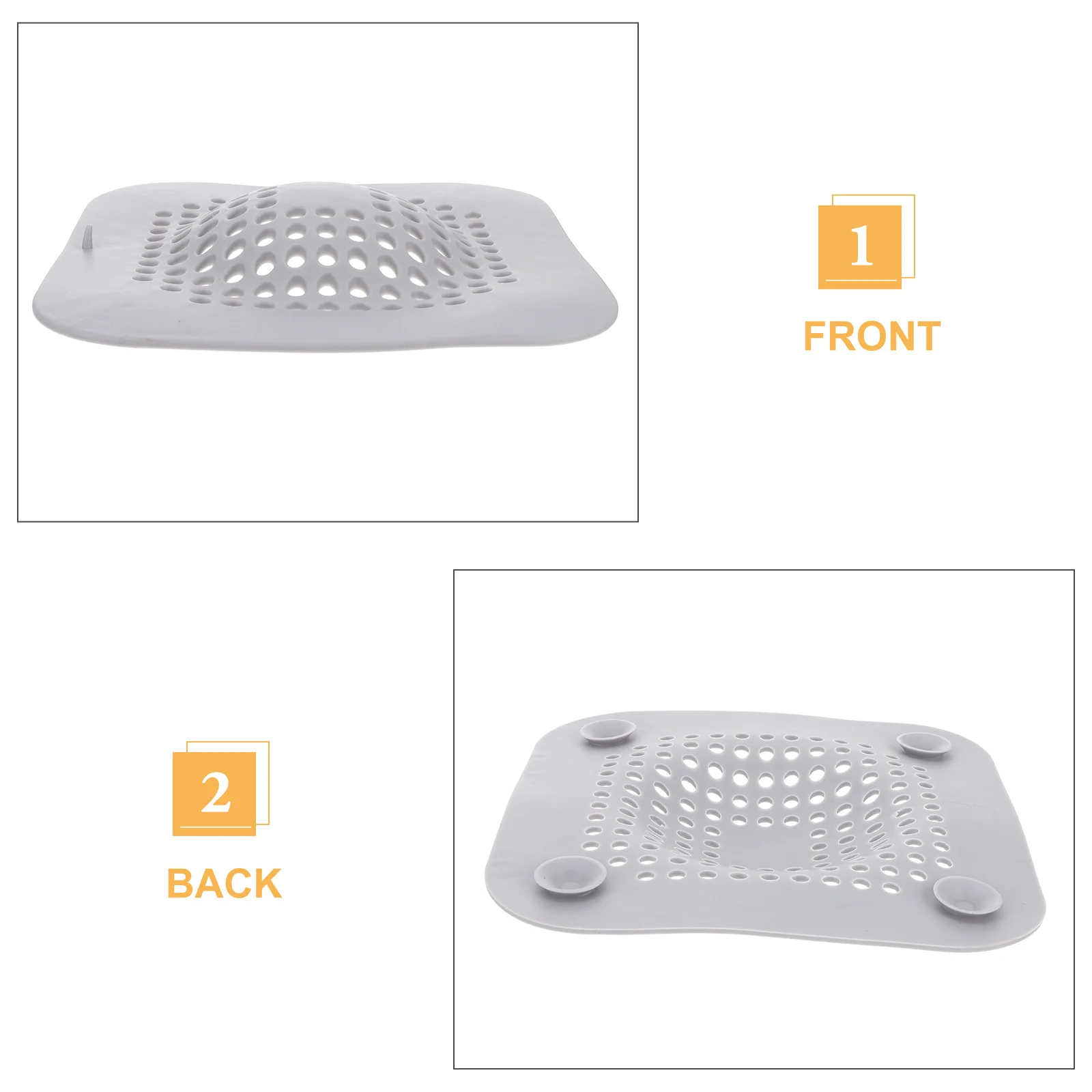 

5Pcs Water Sink Filters Premium Durable Square Suction Cup Kitchen Hair Drain Floor Cover Plug Stopper Floor Drain Cover