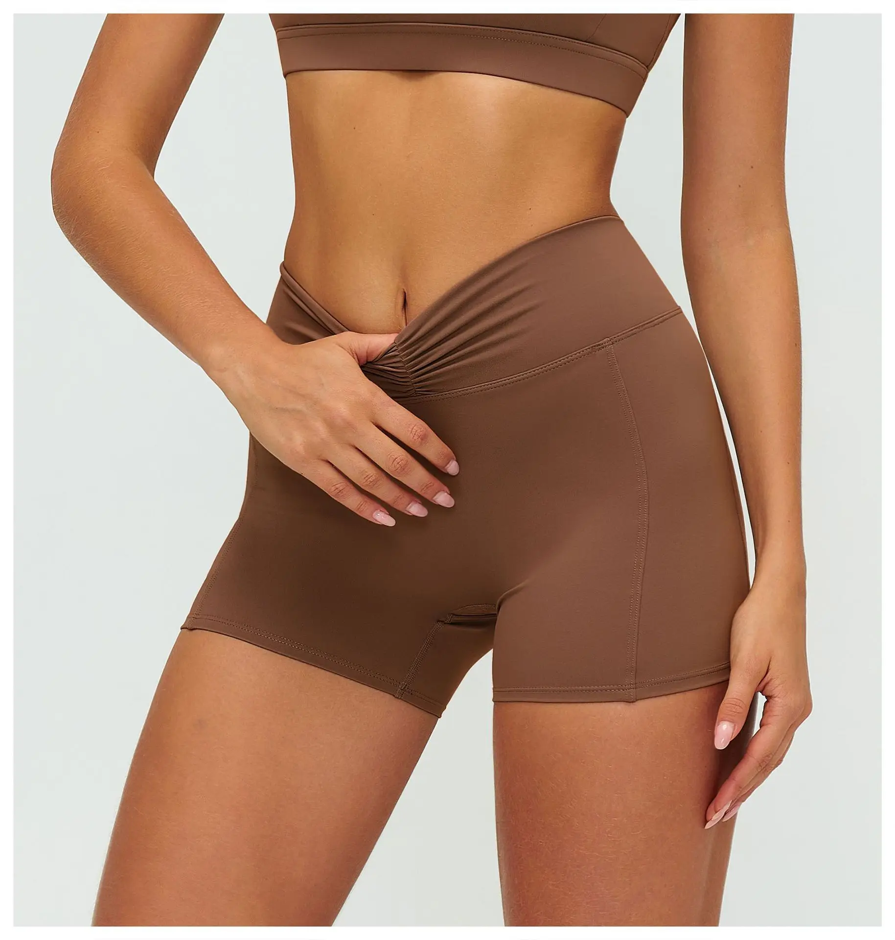 High Waisted Women's Shorts Outdoor Running Sports Folded Lifted Buttocks Comfortable Breathable Fitness Gym Training Shorts