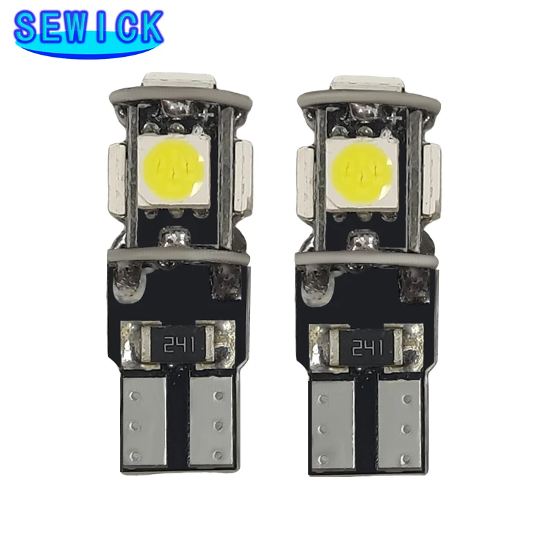 100pcs/lot T10 5 smd 5050 led Canbus Error Free Car Interior Light W5W 194 5SMD Auto Wedge Lamp NO OBC ERROR White Blue Red 100X