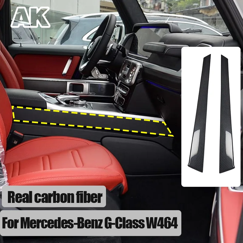 

For Mercedes Benz G-Class 2019-2024 Real Carbon Fiber Car of the Center Console Trim Strips on Both Sides Interior Accessories