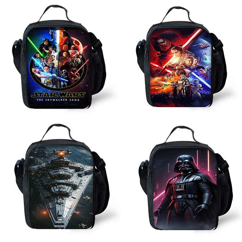 Child Insulated Star Mandalorians Large Capacity Bag for Boy and Girl Student Outdoor Picnic Resuable Thermal Cooler Lunch Box