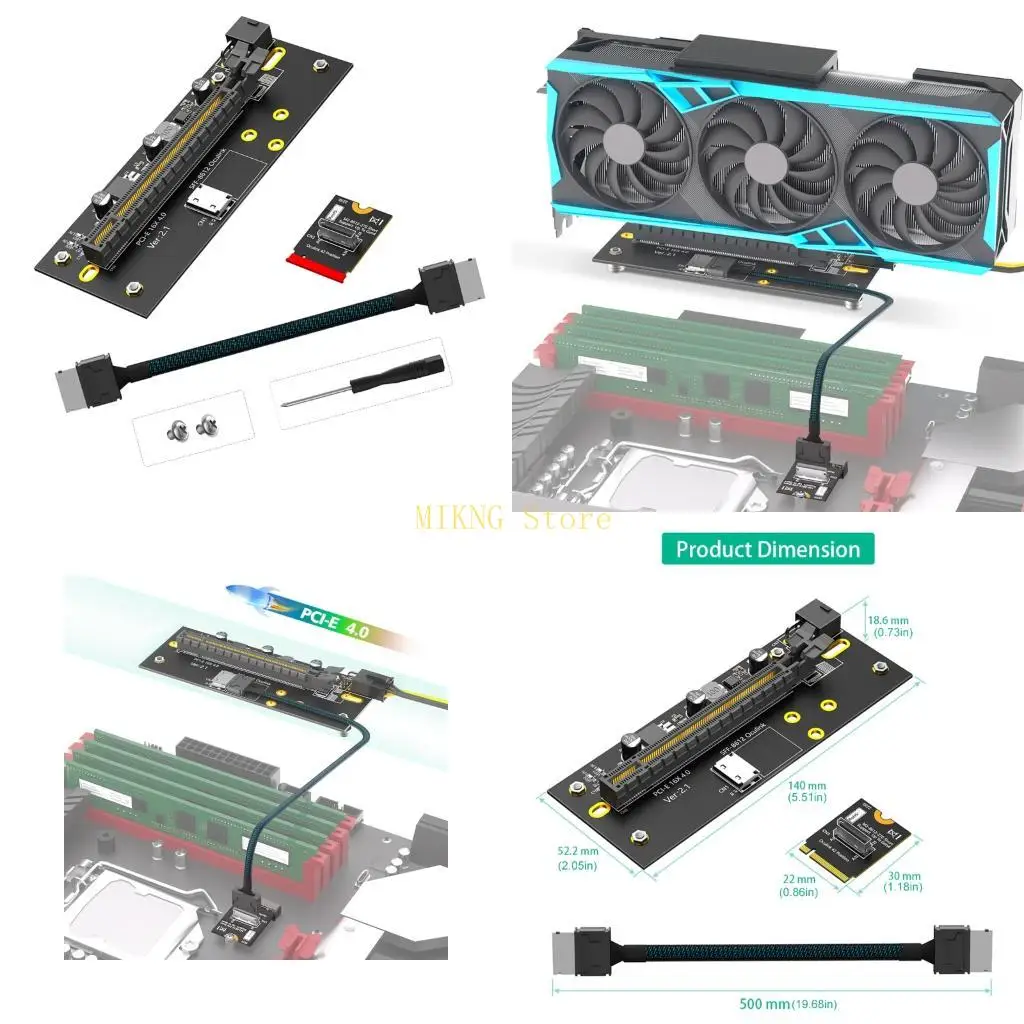 X16 Extension Cable Converter for M.2 PCIE4.0 Adapter Card with Board for Workstation Upgrade Builds Best Sale