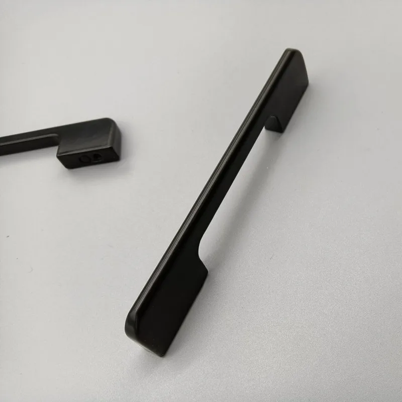 Extended wardrobe handle cabinet shoe cabinet handle simple black gold aluminum alloy door handle