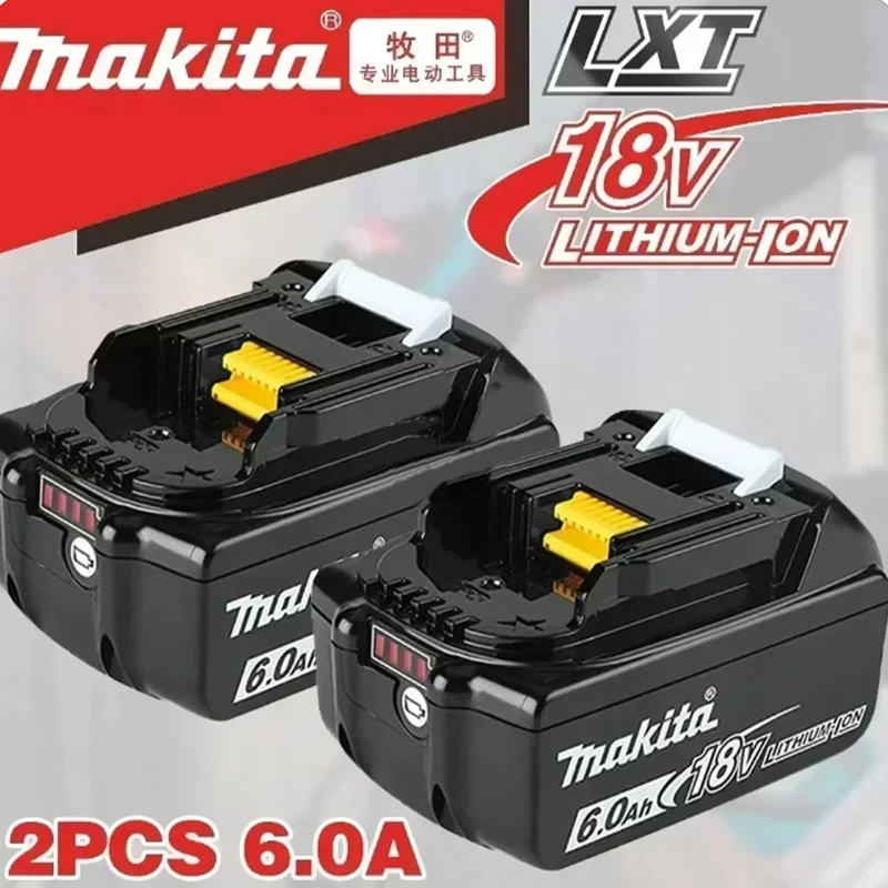 

Original Makita 18V 6A Rechargeable Power Tools Battery 18V makita with LED Li-ion Replacement LXT BL1860B BL1860 BL1850 Charger