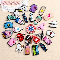 1pcs Medical Shoe Charms for Clog Accessories Girls Teeth Nurse PVC Shoe Decoration Pins for Women Sneakers Summer Gifts