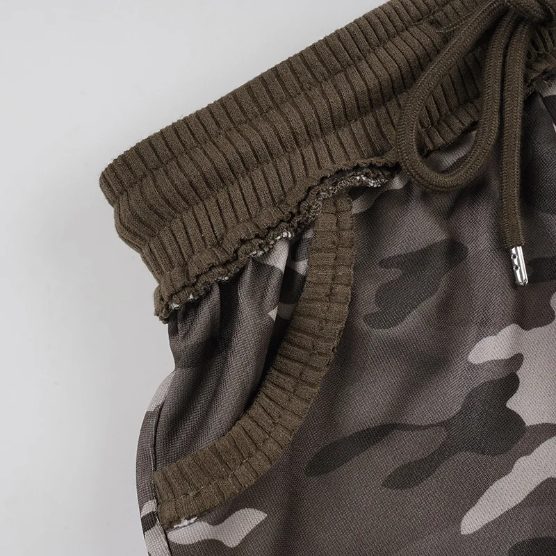 2026年夏新作 レトロ迷彩柄切り替え ローライズ ドローストリングショーツ ストリート系 個性派 Y2K カジュアル ホットパンツ