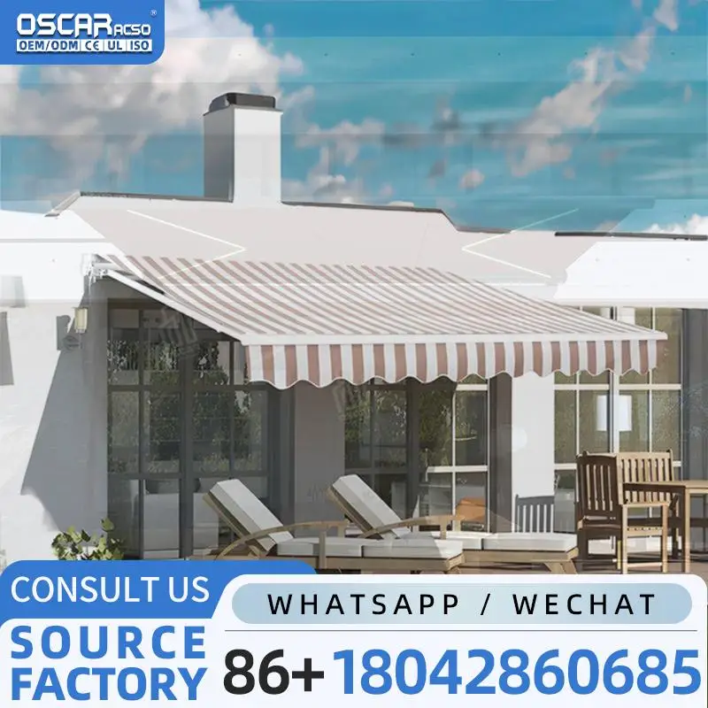 

Aluminum Manual Adjustable Retractable Folding Awnings Outdoor Shade Canopy for Pool Garden Window Retractable Awning