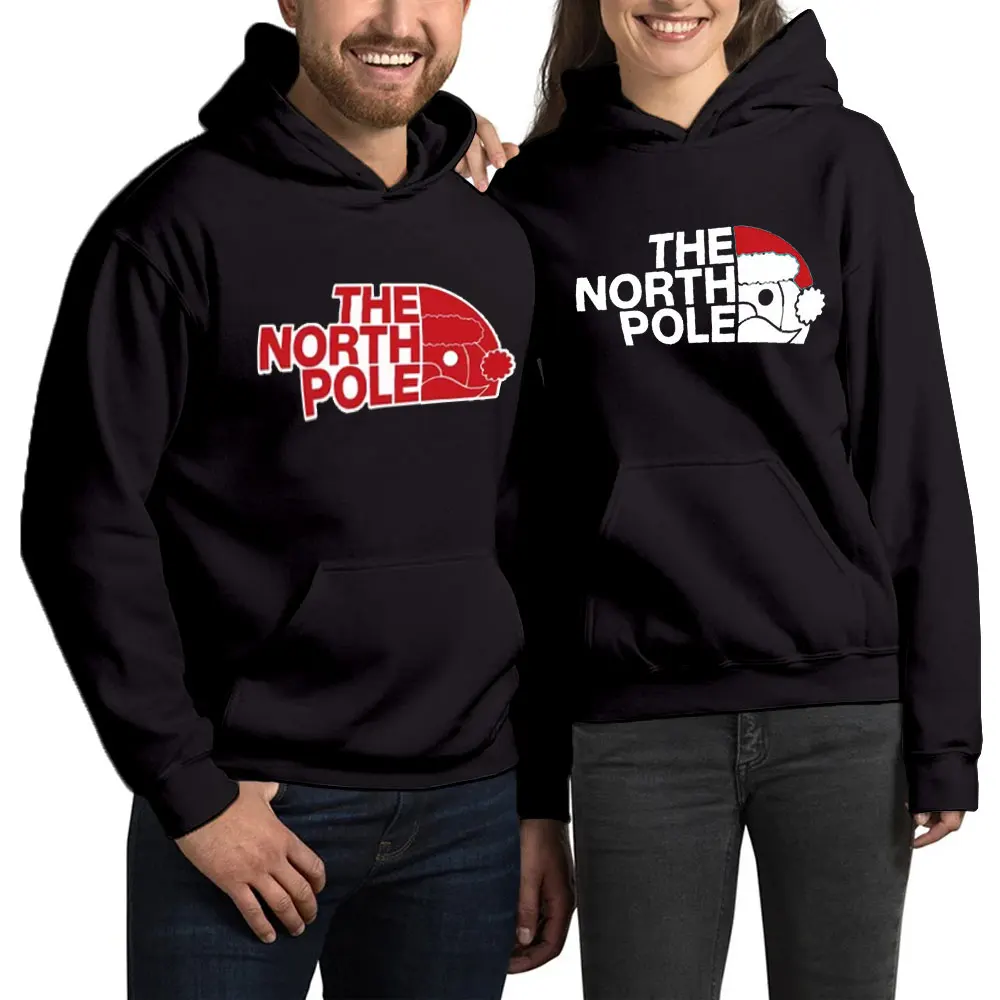 Sudadera con capucha navideña The NORTH POLE Santa Navidad Unisex Nuevo en sudaderas con capucha Meery Sudadera con capucha Regalo de Navidad para hombres Mujeres Streetwear Jersey