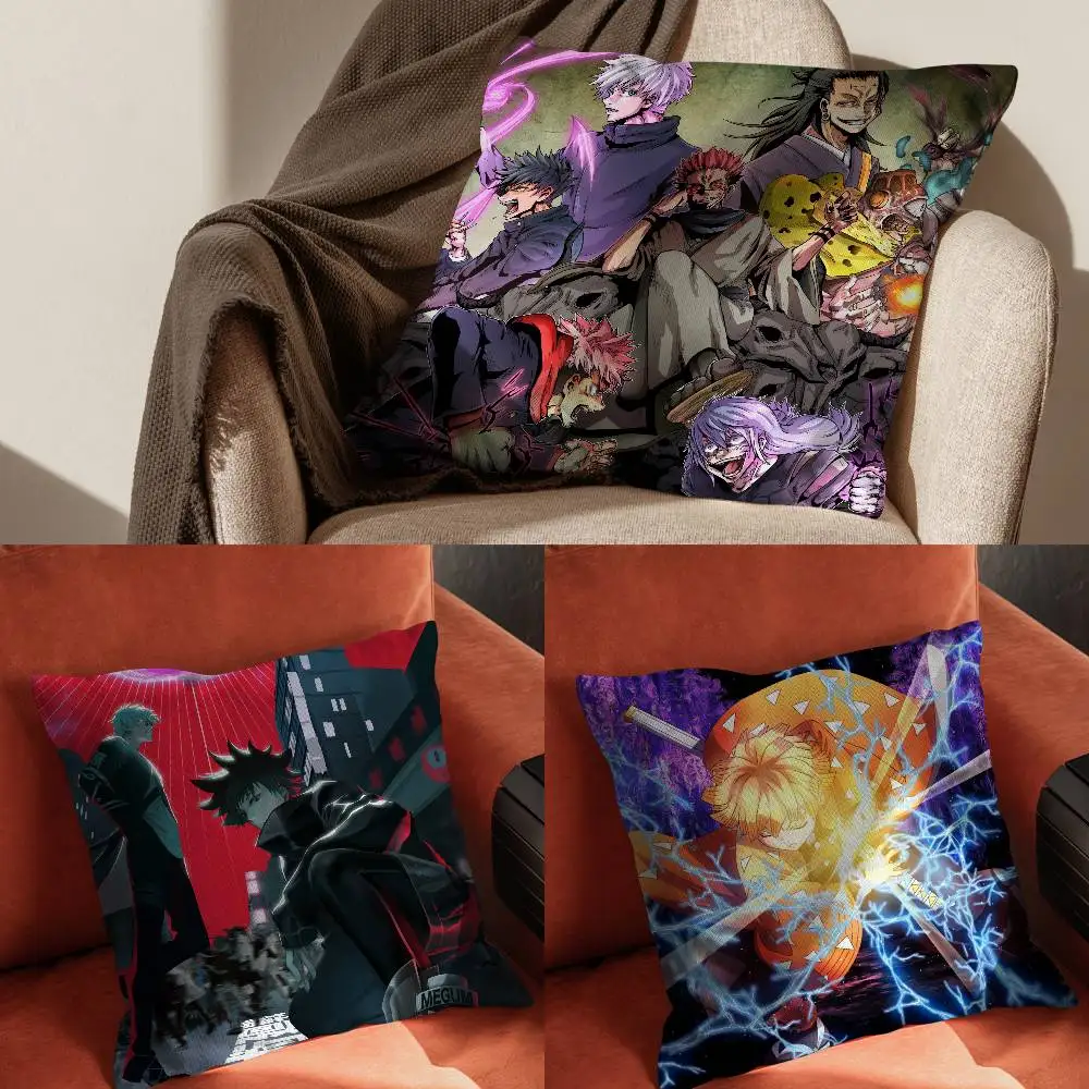 

Jujutsu Kaisen Pillow Case For Car Pillows 60x60 Cushions Luxury Double Sided Cover Home And Decoration Sofa 30x30