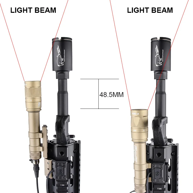 WADSN Airsoft M600 M300 M600C M300A Tactical Flashlight Weapon Scout Light With 20mm Picatinny Modbutton Switch Offset Mount