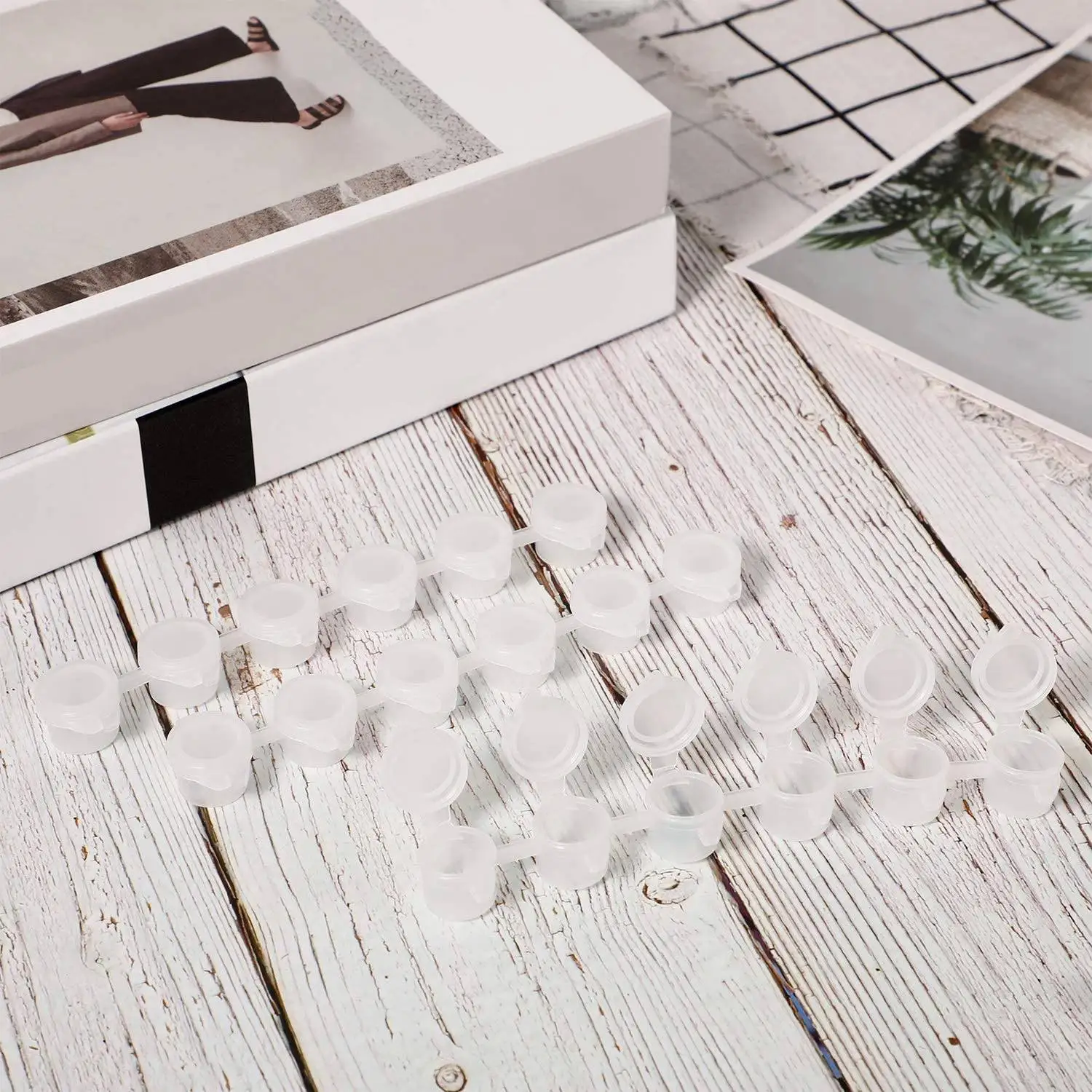 24 Strips 5Ml Empty Paint Strips Paint Cup Pots Clear Storage Containers Painting Arts Crafts Supplies 144 Pots in