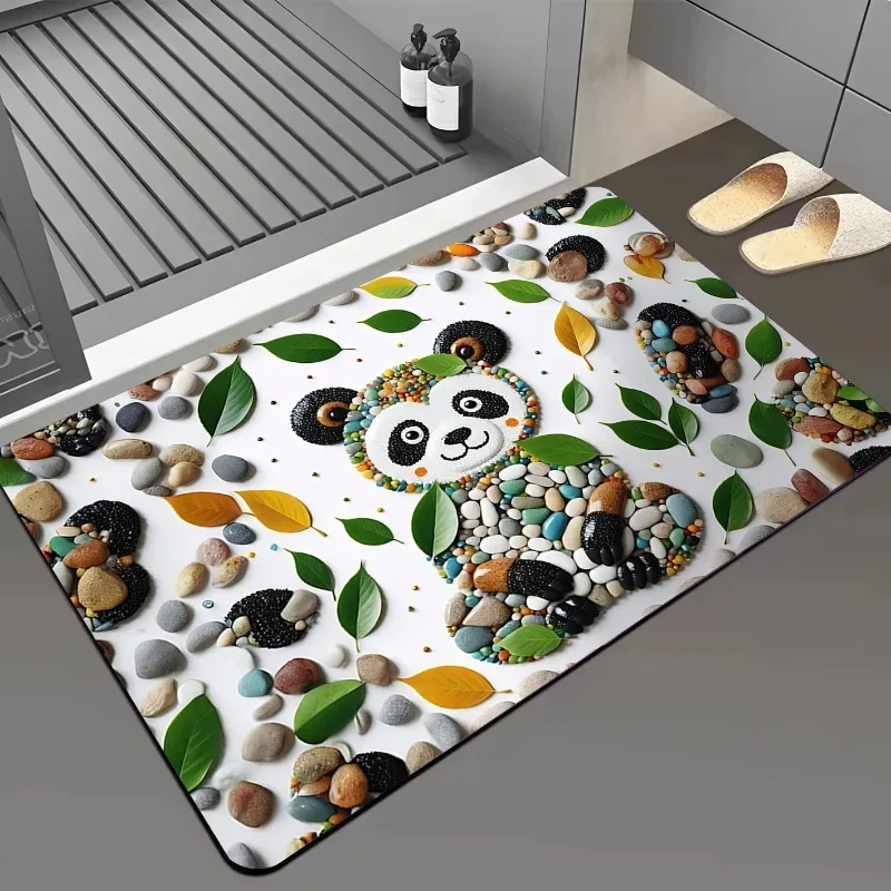 Cartoon Pebble Bathroom Diatomaceous Earth Floor Mat Absorbent Door Mat Entrance Mat Anti Slip Fast Drying Living Room Carpet
