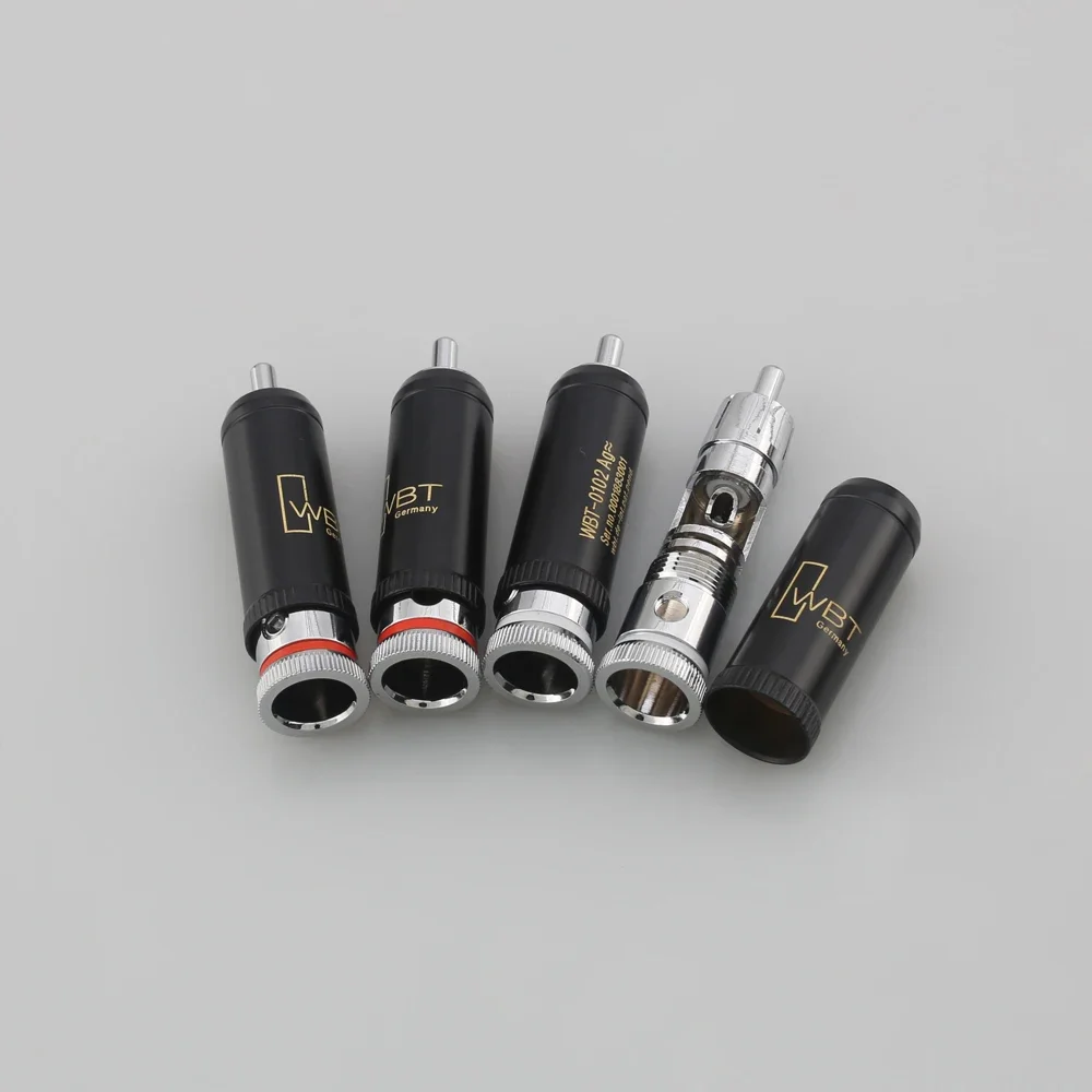 4PCS HIFI RCA Plugs Rhodium Plated Audio Signal Cable Connectors Audio terminal RCA head