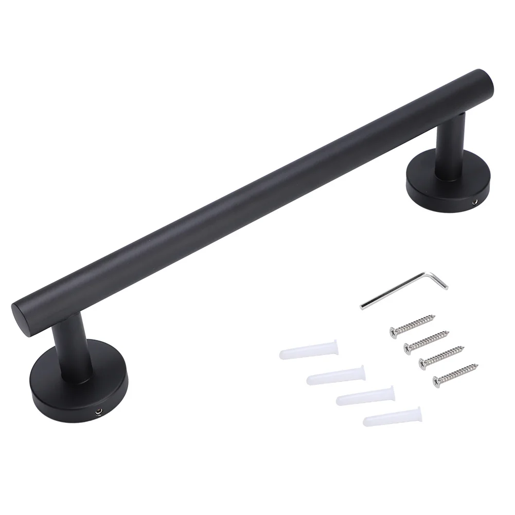 30cm Stainless Steel Black Brushed Single Towel Bar Rack Holder Bathroom Storage Organizer Towel Hanger Towel Holder Towel Rack