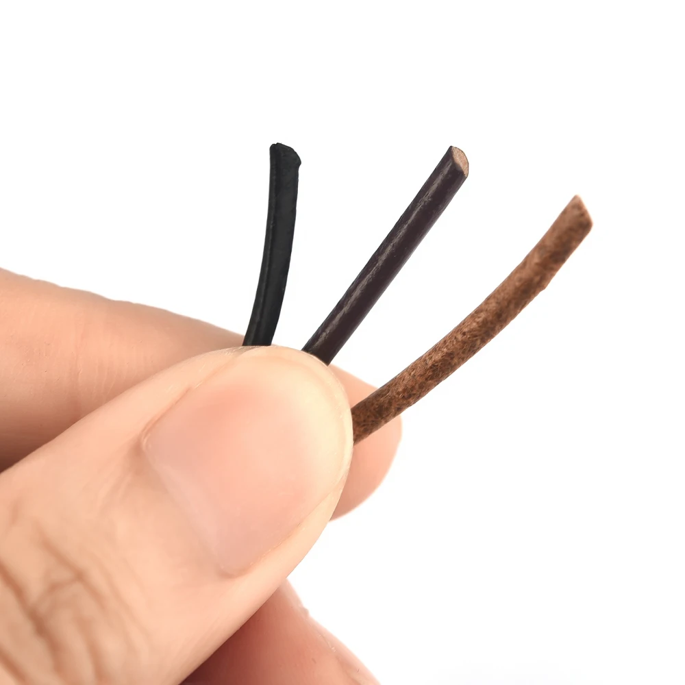 5 Meters DIY Retro Genuine Leather Cord 1-3mm Circle Strand Cowhide Cord Fit Necklace Bracelets DIY Jewelry Making Accessories