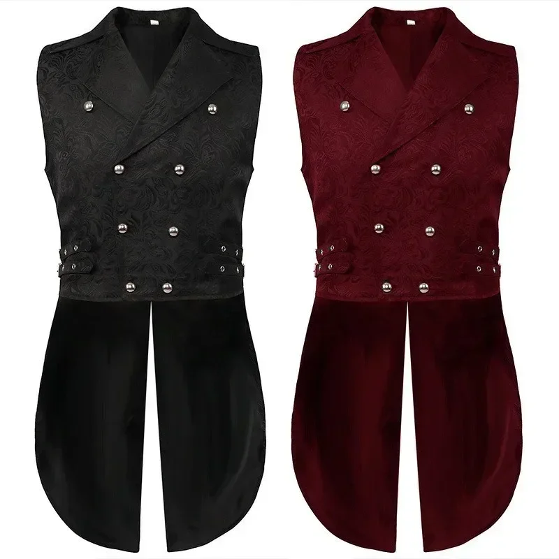 

Men's Medieval Pleated Vest Steampunk Victorian Style Top