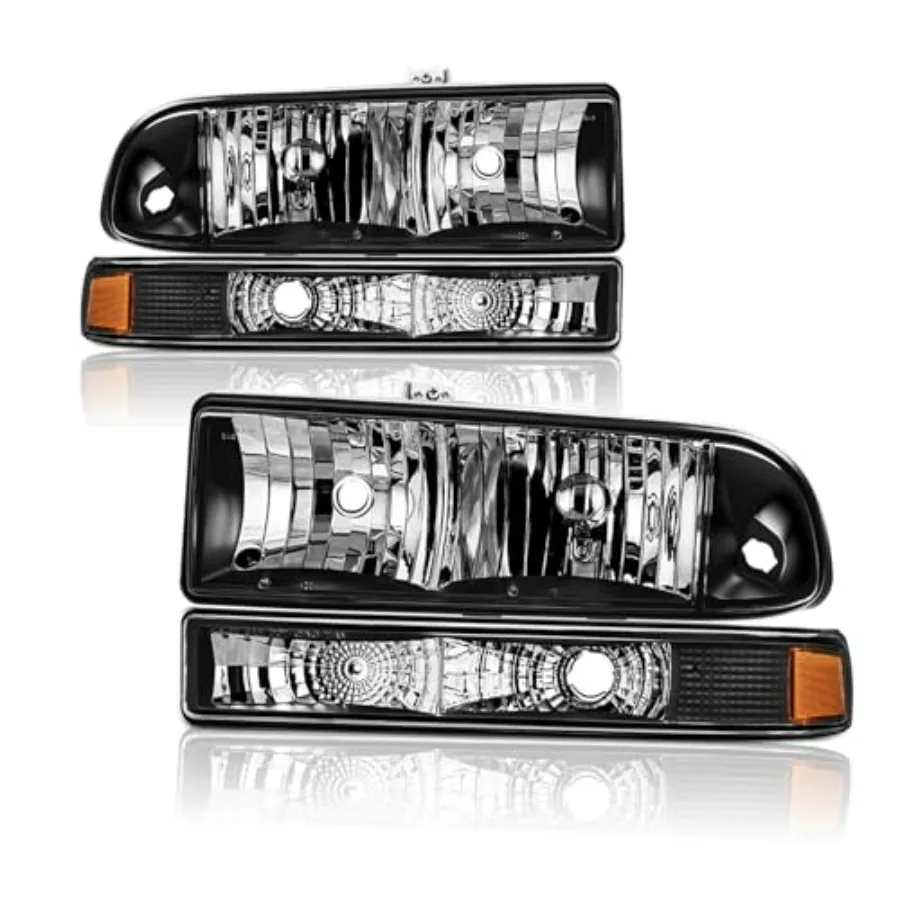 

Фары в сборе, совместимые с Chevrolet S10 Pickup 1998-2004, Chevy Blazer 98-05, галогенные фары с бамперными фонарями, черные.