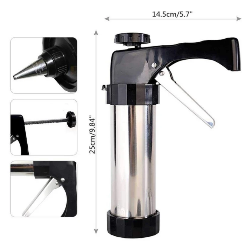 Manual Cookie Press Maker Machine Gun DIY Churro Maker Stainless Steel Piping Nozzles Biscuit Make Mold Cake Decoration Tools