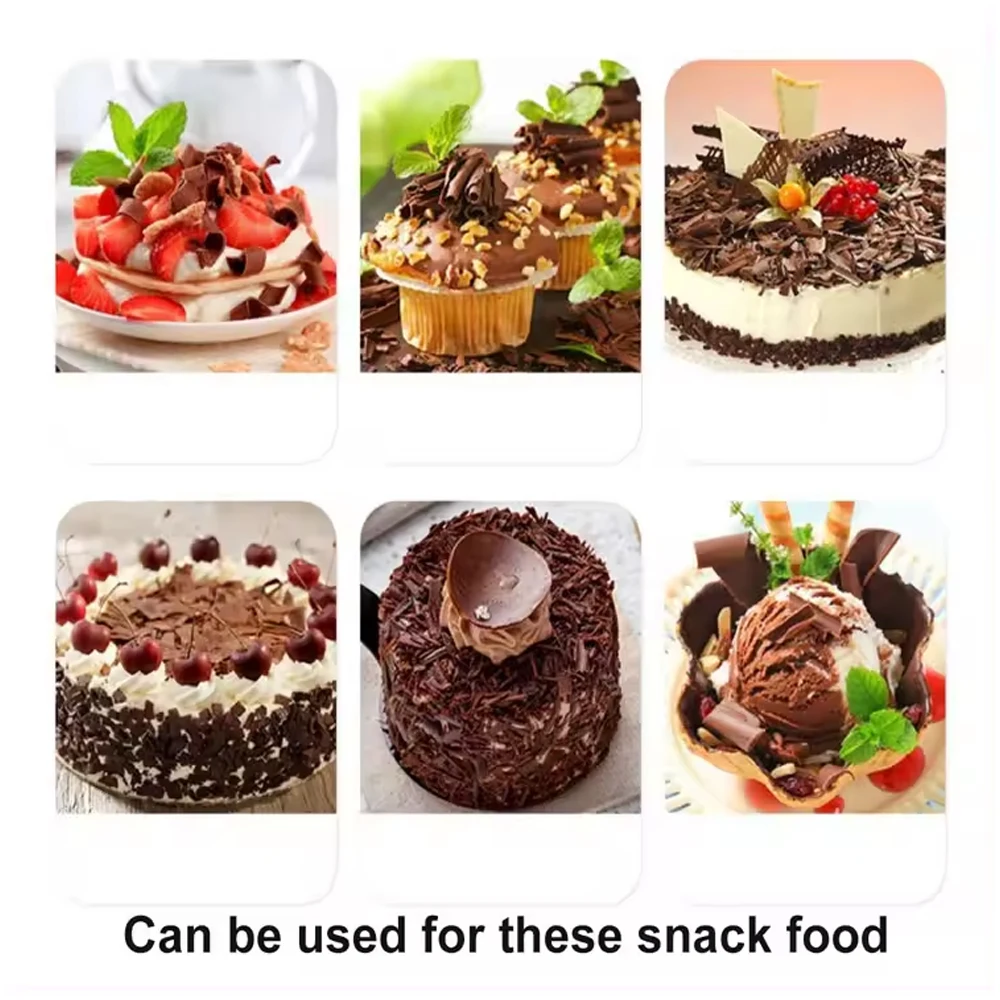 ماكينة تقطيع الشوكولاتة التجارية لتزيين الكيك، ماكينة صنع رقاقة الكوكيز، ماكينة حلاقة وتقطيع الشوكولاتة #6