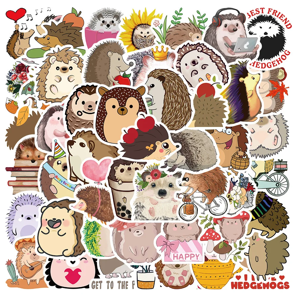 100PCS Cartoon Cute Hedgehog Graffiti Stickers Waterproof Phone Case Trolley Box Decals Hand Account Stickers