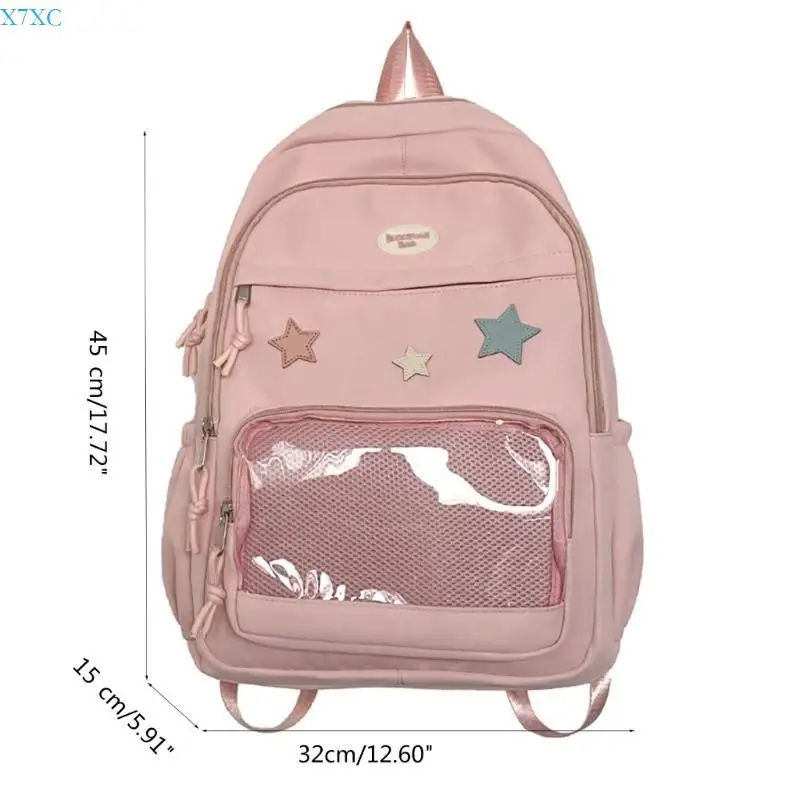 X7XC Cartoon Nylon Backpack School Book Bag for Teen Girls, Women Travel Daypack