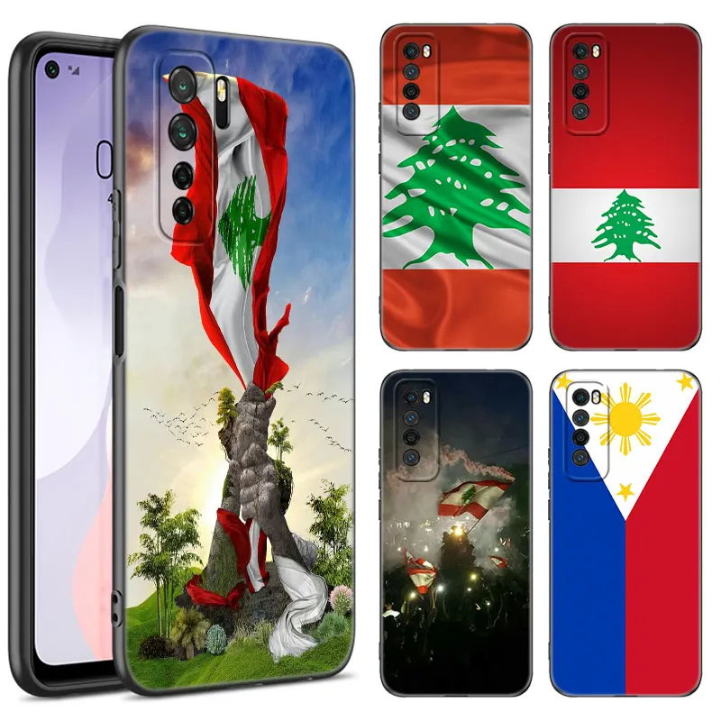 Lebanon Flag Passport Black Phone Case For Huawei Nova 11 12 Ultra 9 10 SE Pro 11E 11i 12i Y70 Plus Y60 Y61 Y71 Y72 Y90 Y91