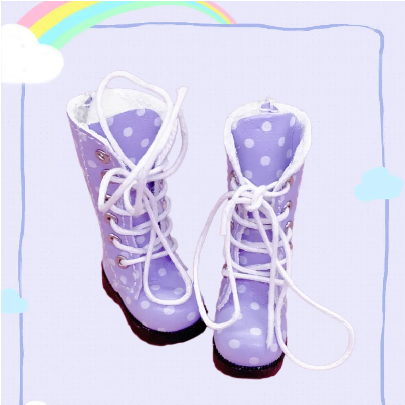 Tilda 3.2cm Doll Boots for Blythe Doll Toy,1/8 Mini Leather Dolls Shoes for Blyth Azone 1:6 Doll Casual Puppet Shoes Accessories