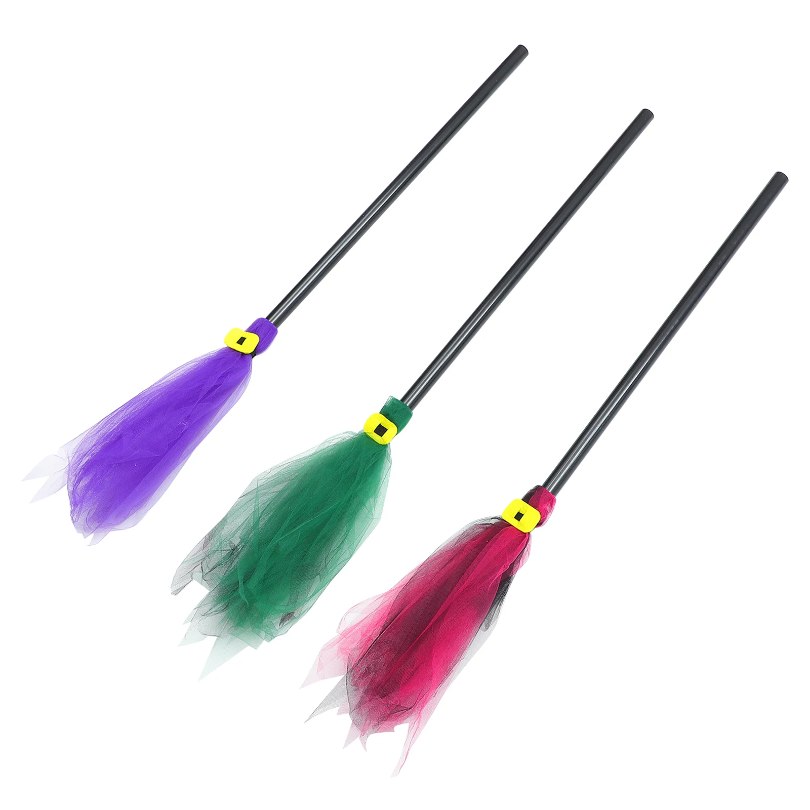 

3 Pcs Plastic Small Witch Wizard Broom Props Decor Supplies Cosplay Wizard Besom Halloween Decor Props Party Home Goods