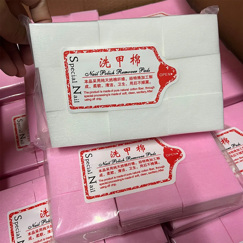 1K/600/500/300/100Pcs Fusselfreie Nagellackentferner Tücher Rosa/Weiß UV Gel Remover Reiniger Pads Nagellack Reinigung Servietten