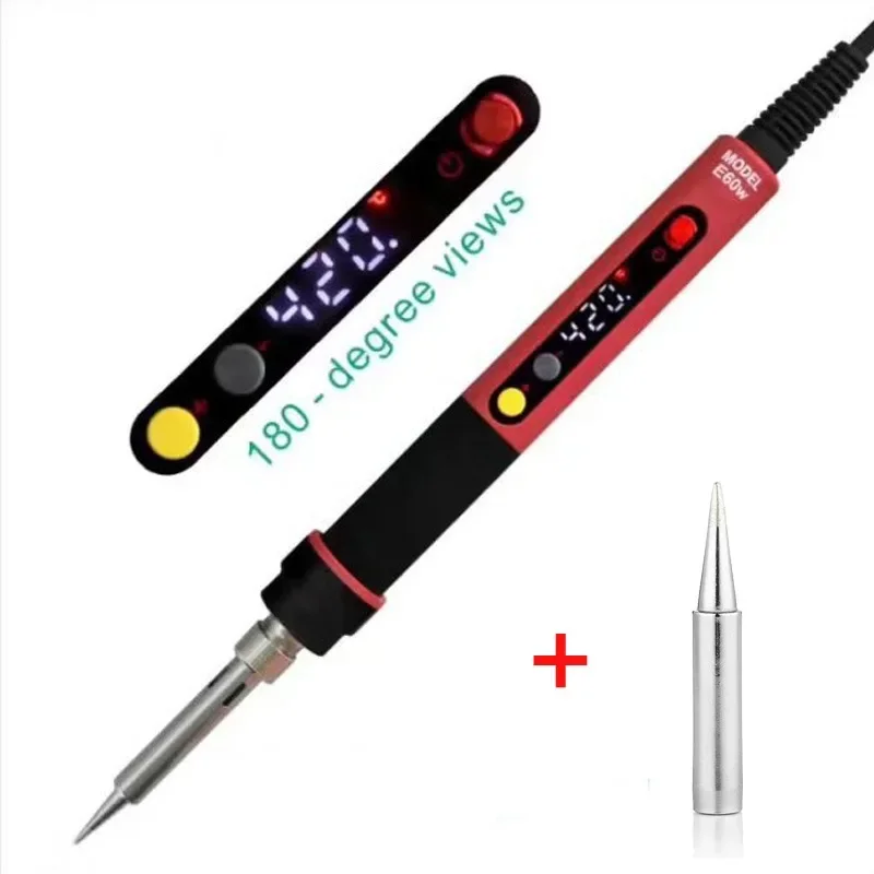 NEW 110V/220V EU/US ROHS CXG E60WT/90WT/110QT LCD Temperature Digital LED Adjustable Electric Soldering Iron+TIPS+COVER