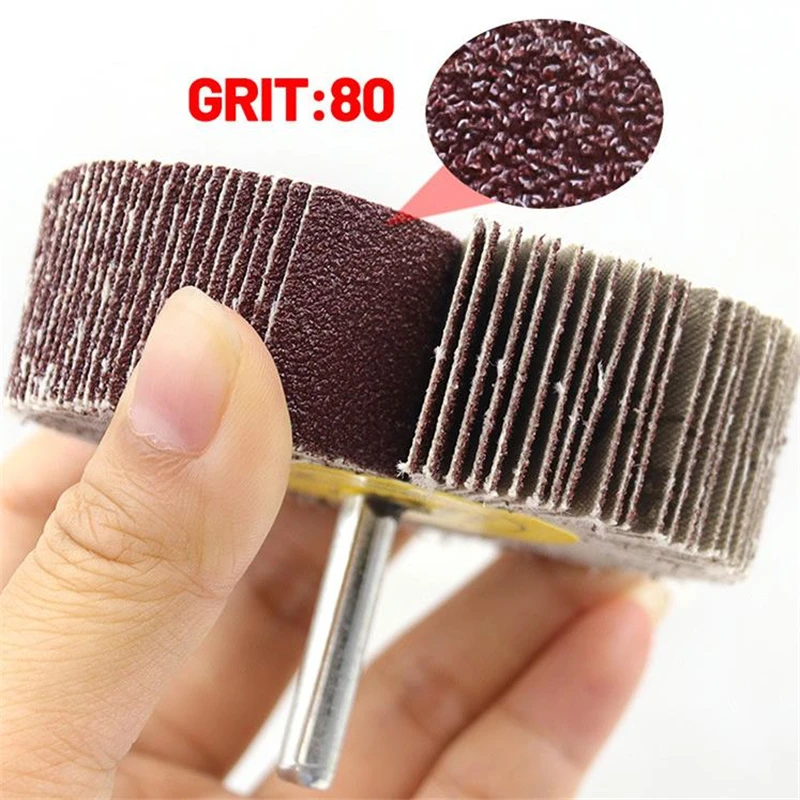 1pcs 16-80mm 60/80/120/240 Grit Sanding Flap Wheel Polishing Grinding Accessories Abrasive Disc 6mm Shank For Dremel Rotary Tool