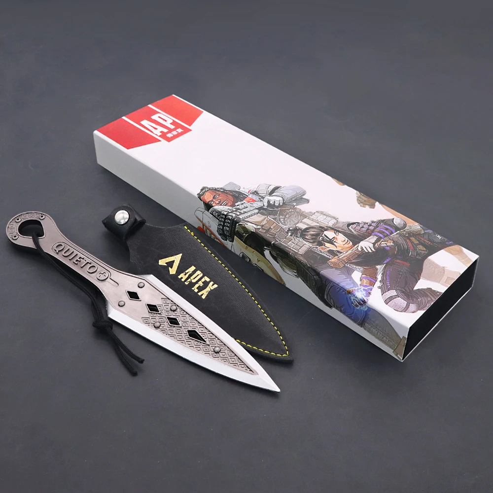 Apex Legends-cuchillo de aleación para niños, espada Katana, espada de acero Real, juguetes de arma, regalo de edición de caja de regalo, espíritu malvado, Wraith, 22cm