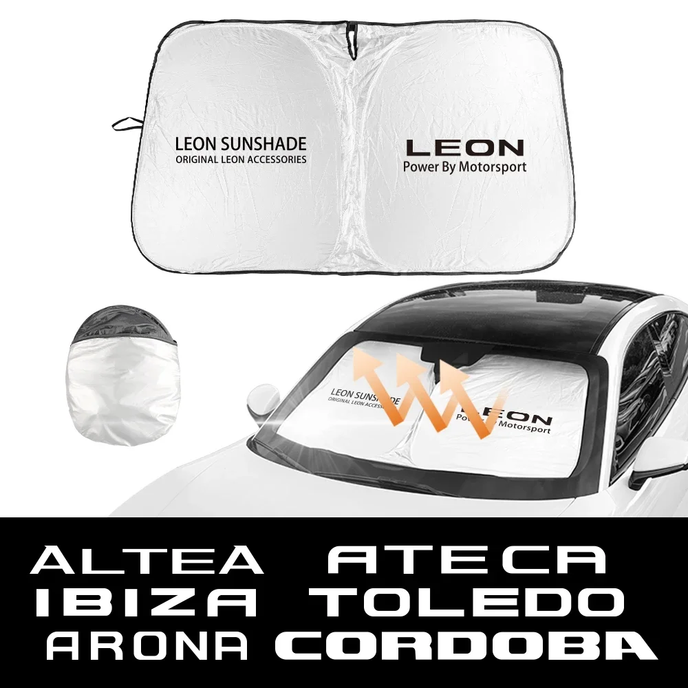 Car Trapezoid Windshield Sunshade Cover For Seat Leon Ibiza Ateca Arona Cordoba Toledo Altea Alhambra Arosa Exeo Mii Tarraco