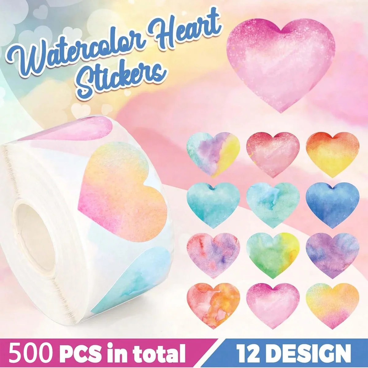 100-500pcs Red Heart Stickers for Valentine's Day 2.5cm Baking Packaging Sticker Envelope Seals Love Decorative Stickers